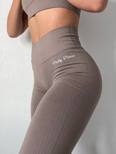 Load image into Gallery viewer, TAUPE RIBBED LEGGINGS