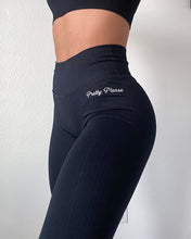 Load image into Gallery viewer, BLACK RIBBED LEGGINGS