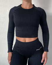 Load image into Gallery viewer, BLACK RIBBED LONG SLEEVE