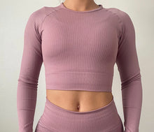Load image into Gallery viewer, BLUSH RIBBED LONG SLEEVE
